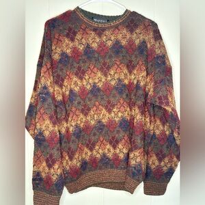 Brandini Vintage Men's Multicolor Argyle Sweater